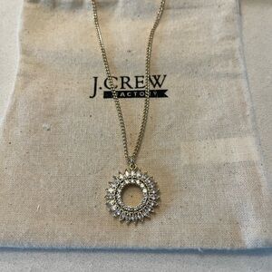 J Crew Factory Crystal Sunburst Pendant Necklace
